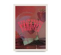 Lithobee - Lofi Strawberry Fields Forever Beatles Lyric - Printed Wall Art Design in Sizes A2, A3 & A4 Framed in a Stylish Coloured Frame or Unframed (A3 White Grain Frame)