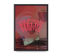 Lithobee - Lofi Strawberry Fields Forever Beatles Lyric - Printed Wall Art Design in Sizes A2, A3 & A4 Framed in a Stylish Coloured Frame or Unframed (A2 Black Abraded Frame)