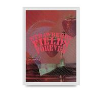 Lithobee - Lofi Strawberry Fields Forever Beatles Lyric - Printed Wall Art Design in Sizes A2, A3 & A4 Framed in a Stylish Coloured Frame or Unframed (A3 White Ornate Frame)