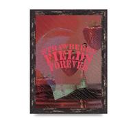 Lithobee - Lofi Strawberry Fields Forever Beatles Lyric - Printed Wall Art Design in Sizes A2, A3 & A4 Framed in a Stylish Coloured Frame or Unframed (A4 Brown Distressed Frame)
