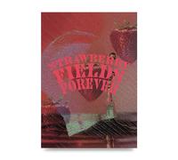 Lithobee - Lofi Strawberry Fields Forever Beatles Lyric - Printed Wall Art Design in Sizes A2, A3 & A4 Framed in a Stylish Coloured Frame or Unframed (A3 Unframed)