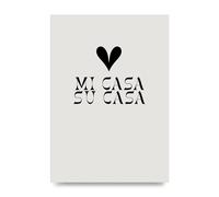 Lithobee - Mi Casa Su Casa Heart - Printed Wall Art Design in Sizes A2, A3 & A4 Framed in a Stylish Quality Coloured Frame or Unframed (A4 Unframed)