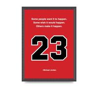 Lithobee - Michael Jordan - Printed Wall Art Design in Sizes A2, A3 & A4 Framed in a Stylish Quality Coloured Frame or Unframed (A3 Black Grain Frame)