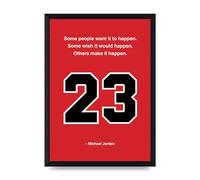 Lithobee - Michael Jordan - Printed Wall Art Design in Sizes A2, A3 & A4 Framed in a Stylish Quality Coloured Frame or Unframed (A4 Black Brushed Frame)