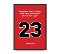 Lithobee - Michael Jordan - Printed Wall Art Design in Sizes A2, A3 & A4 Framed in a Stylish Quality Coloured Frame or Unframed (A2 Black Saw Cut Grain Frame)