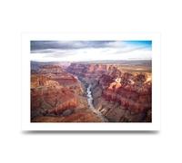 Lithobee - North South Rim Grand Canyon - Printed Wall Art Design in Sizes A2, A3 & A4 Framed in a Stylish Quality Coloured Frame or Unframed (A3 Unframed)