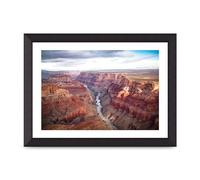 Lithobee - North South Rim Grand Canyon - Printed Wall Art Design in Sizes A2, A3 & A4 Framed in a Stylish Quality Coloured Frame or Unframed (A4 Black Abraded Frame)