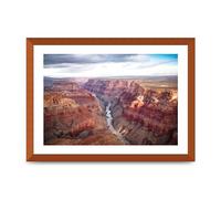 Lithobee - North South Rim Grand Canyon - Printed Wall Art Design in Sizes A2, A3 & A4 Framed in a Stylish Quality Coloured Frame or Unframed (A3 Bronze Abraded Frame)