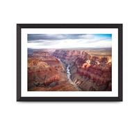 Lithobee - North South Rim Grand Canyon - Printed Wall Art Design in Sizes A2, A3 & A4 Framed in a Stylish Quality Coloured Frame or Unframed (A3 Black Abraded Frame)