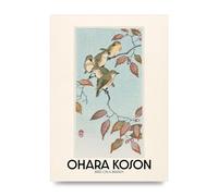Lithobee - Ohara Koson Birds On A Branch - Printed Wall Art Design in Sizes A2, A3 & A4 Framed in a Stylish Quality Coloured Frame or Unframed (A4 Unframed)