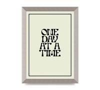 Lithobee - One Day At A Time Quote - Printed Wall Art Design in Sizes A2, A3 & A4 Framed in a Stylish Quality Coloured Frame or Unframed (A4 Silver Abraded Frame)