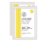 Lithobee Ornate Picture Frame A3 & A4 - Vintage Decorative Photo Frame for Wall in Black, Gold or White - Handmade, Ready to Hang for Prints, Photos & Certificates