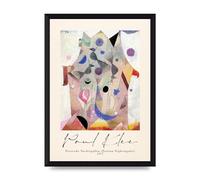 Lithobee - Paul Klee Persische Nachtigallen Persian Nightingales 1917 - Printed Art Design in Sizes A2, A3 & A4 Framed in a Stylish Frame or Unframed (A4 Black Brushed Frame)