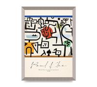Lithobee - Paul Klee Rich Port A Travel Picture 1938 - Printed Wall Art Design in Sizes A2, A3 & A4 Framed in a Stylish Coloured Frame or Unframed (A3 Silver Abraded Frame)