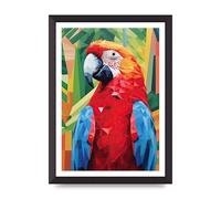 Lithobee - Polygonal macaw parrot Home Wall Art Prints in Sizes A2, A3 & A4 Framed in a Stylish Quality Coloured Frame or Unframed - A3 Black Abraded Frame