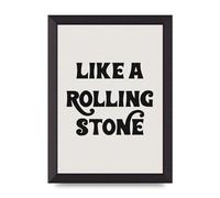 Lithobee - Rolling Stone Bob Dylan Lyric - Printed Wall Art Design in Sizes A2, A3 & A4 Framed in a Stylish Quality Coloured Frame or Unframed (A4 Black Abraded Frame)