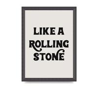 Lithobee - Rolling Stone Bob Dylan Lyric - Printed Wall Art Design in Sizes A2, A3 & A4 Framed in a Stylish Quality Coloured Frame or Unframed (A4 Black Grain Frame)