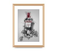 Lithobee - Smirnoff Vodka Bottle Splatter - Printed Wall Art Design in Sizes A2, A3 & A4 Framed in a Stylish Quality Coloured Frame or Unframed (A3 Gold Abraded Frame)