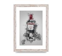 Lithobee - Smirnoff Vodka Bottle Splatter - Printed Wall Art Design in Sizes A2, A3 & A4 Framed in a Stylish Quality Coloured Frame or Unframed (A4 White Distressed Frame)