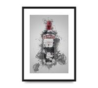 Lithobee - Smirnoff Vodka Bottle Splatter - Printed Wall Art Design in Sizes A2, A3 & A4 Framed in a Stylish Quality Coloured Frame or Unframed (A3 Black Brushed Frame)