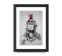 Lithobee - Smirnoff Vodka Bottle Splatter - Printed Wall Art Design in Sizes A2, A3 & A4 Framed in a Stylish Quality Coloured Frame or Unframed (A4 Black Abraded Frame)
