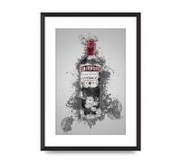 Lithobee - Smirnoff Vodka Bottle Splatter - Printed Wall Art Design in Sizes A2, A3 & A4 Framed in a Stylish Quality Coloured Frame or Unframed (A2 Black Abraded Frame)