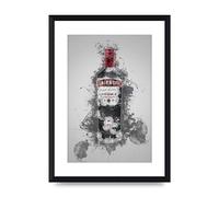 Lithobee - Smirnoff Vodka Bottle Splatter - Printed Wall Art Design in Sizes A2, A3 & A4 Framed in a Stylish Quality Coloured Frame or Unframed (A4 Black Brushed Frame)