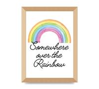 Lithobee - Somewhere Over The Rainbow - Printed Wall Art Design in Sizes A2, A3 & A4 Framed in a Stylish Quality Coloured Frame or Unframed (A4 Gold Abraded Frame)