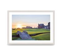 Lithobee - Swilcan Bridge Old Course At Sunrise St Andrews - Printed Wall Art Design in Sizes A2, A3 & A4 Framed in a Stylish Quality Coloured Frame or Unframed (A3 White Saw Cut Grain Frame)
