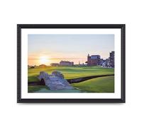 Lithobee - Swilcan Bridge Old Course At Sunrise St Andrews - Printed Wall Art Design in Sizes A2, A3 & A4 Framed in a Stylish Quality Coloured Frame or Unframed (A3 Black Ornate Frame)