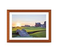 Lithobee - Swilcan Bridge Old Course At Sunrise St Andrews - Printed Wall Art Design in Sizes A2, A3 & A4 Framed in a Stylish Quality Coloured Frame or Unframed (A4 Bronze Abraded Frame)