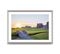 Lithobee - Swilcan Bridge Old Course At Sunrise St Andrews - Printed Wall Art Design in Sizes A2, A3 & A4 Framed in a Stylish Quality Coloured Frame or Unframed (A2 Silver Abraded Frame)