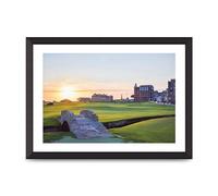 Lithobee - Swilcan Bridge Old Course At Sunrise St Andrews - Printed Wall Art Design in Sizes A2, A3 & A4 Framed in a Stylish Quality Coloured Frame or Unframed (A3 Black Abraded Frame)