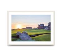 Lithobee - Swilcan Bridge Old Course At Sunrise St Andrews - Printed Wall Art Design in Sizes A2, A3 & A4 Framed in a Stylish Quality Coloured Frame or Unframed (A2 White Grain Frame)