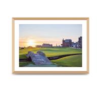 Lithobee - Swilcan Bridge Old Course At Sunrise St Andrews - Printed Wall Art Design in Sizes A2, A3 & A4 Framed in a Stylish Quality Coloured Frame or Unframed (A2 Gold Abraded Frame)