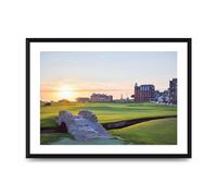 Lithobee - Swilcan Bridge Old Course At Sunrise St Andrews - Printed Wall Art Design in Sizes A2, A3 & A4 Framed in a Stylish Quality Coloured Frame or Unframed (A3 Black Brushed Frame)