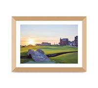 Lithobee - Swilcan Bridge Old Course At Sunrise St Andrews - Printed Wall Art Design in Sizes A2, A3 & A4 Framed in a Stylish Quality Coloured Frame or Unframed (A4 Gold Abraded Frame)