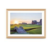 Lithobee Swilcan Bridge St Andrews Golf Wall Art Print - Old Course at Sunrise, Framed or Unframed Golf Poster - A4 A3 A2 - Vintage Golf Gift for Golfers, Office & Bar