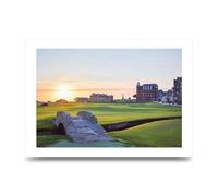 Lithobee Swilcan Bridge St Andrews Golf Wall Art Print - Old Course at Sunrise, Framed or Unframed Golf Poster - A4 A3 A2 - Vintage Golf Gift for Golfers, Office & Bar