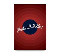 Lithobee - Thats All Folks - Printed Wall Art Design in Sizes A2, A3 & A4 Framed in a Stylish Quality Coloured Frame or Unframed (A4 Unframed)