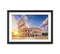 Lithobee - The Coliseum In Rome - Printed Wall Art Design in Sizes A2, A3 & A4 Framed in a Stylish Quality Coloured Frame or Unframed (A3 Black Abraded Frame)