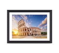Lithobee - The Coliseum In Rome - Printed Wall Art Design in Sizes A2, A3 & A4 Framed in a Stylish Quality Coloured Frame or Unframed (A4 Black Ornate Frame)