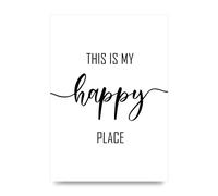 Lithobee - This Is My Happy Place - Printed Wall Art Design in Sizes A2, A3 & A4 Framed in a Stylish Quality Coloured Frame or Unframed (A4 Unframed)