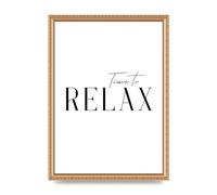 Lithobee - Time To Relax - Printed Wall Art Design in Sizes A2, A3 & A4 Framed in a Stylish Quality Coloured Frame or Unframed (A3 Gold Ornate Frame)