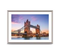 Lithobee - Tower Bridge At Sunset London - Printed Wall Art Design in Sizes A2, A3 & A4 Framed in a Stylish Quality Coloured Frame or Unframed (A2 Silver Abraded Frame)
