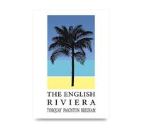 Lithobee - Travel Poster English Riviera Torquay Paignton Brixham - Printed Wall Art Design in Sizes A2, A3 & A4 Framed in a Stylish Frame or Unframed (A2 Unframed)