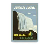 Lithobee - Travel Poster Niagara Falls Canada - Printed Wall Art Design in Sizes A2, A3 & A4 Framed in a Stylish Coloured Frame or Unframed (A4 Unframed)