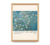 Lithobee - Vincent Van Gogh Almond Blossom 1890 - Printed Wall Art Design in Sizes A2, A3 & A4 Framed in a Stylish Coloured Frame or Unframed (A3 Gold Abraded Frame)