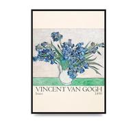 Lithobee - Vincent Van Gogh Irises 1890 - Printed Wall Art Design in Sizes A2, A3 & A4 Framed in a Stylish Quality Coloured Frame or Unframed (A2 Black Brushed Frame)