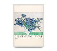 Lithobee - Vincent Van Gogh Irises 1890 - Printed Wall Art Design in Sizes A2, A3 & A4 Framed in a Stylish Quality Coloured Frame or Unframed (A3 White Saw Cut Grain Frame)